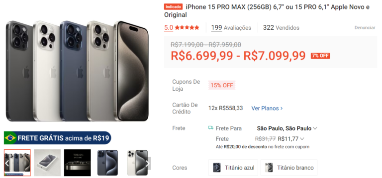 iPhone 15 PRO MAX 256GB dell